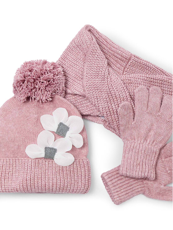 Mayoral Mayoral Set Mütze, Loop-Schal und Handschuhe 10071 Rosa