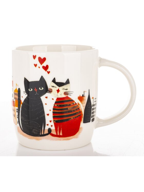 MIAhome MIAhome Kubek porcelanowy 350 ml koty Biały