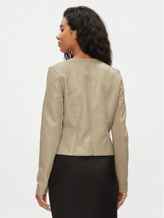 Vero Moda Vero Moda Kurtka z imitacji skóry Riley 10302441 Beżowy Slim Fit