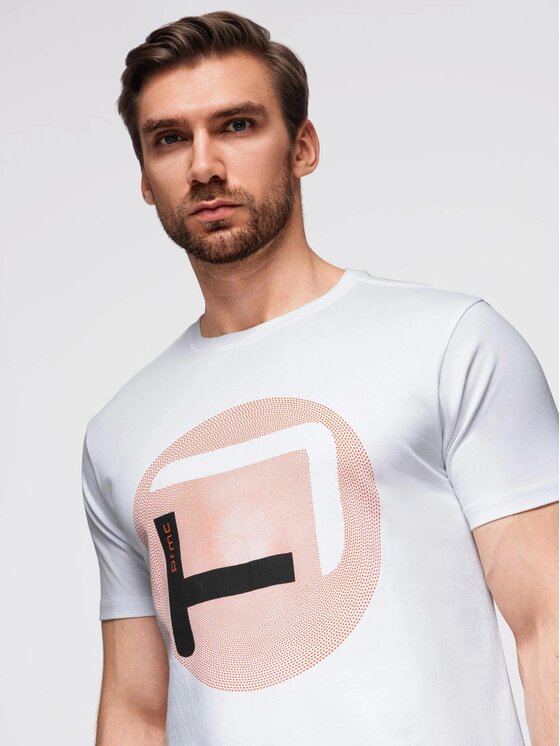 Ombre Ombre T-Shirt OM-TSPT-0245 Biały Regular Fit
