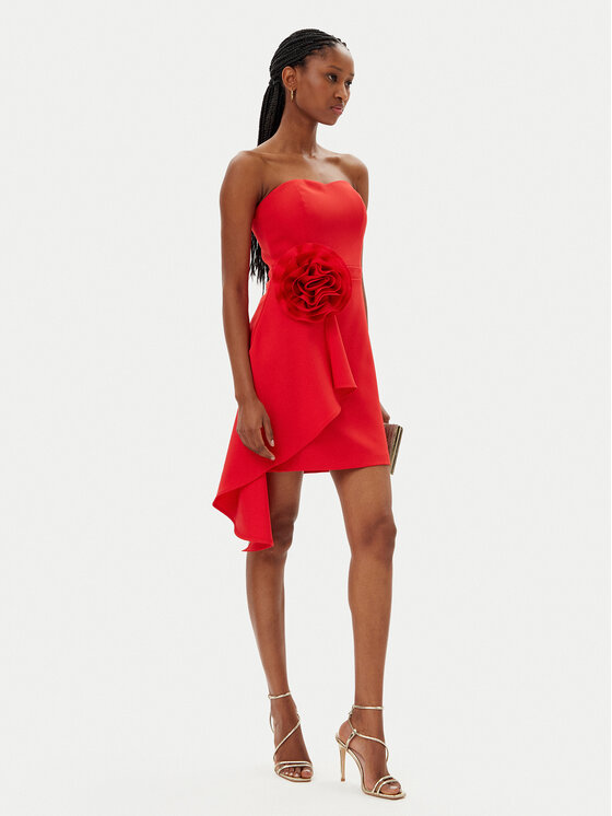 Gaudi Gaudi Коктейлна рокля 511FD15034 Червен Slim Fit