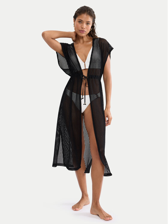 Triumph Triumph Kimono Beach MyWear Crochet 10226433 Schwarz Relaxed Fit