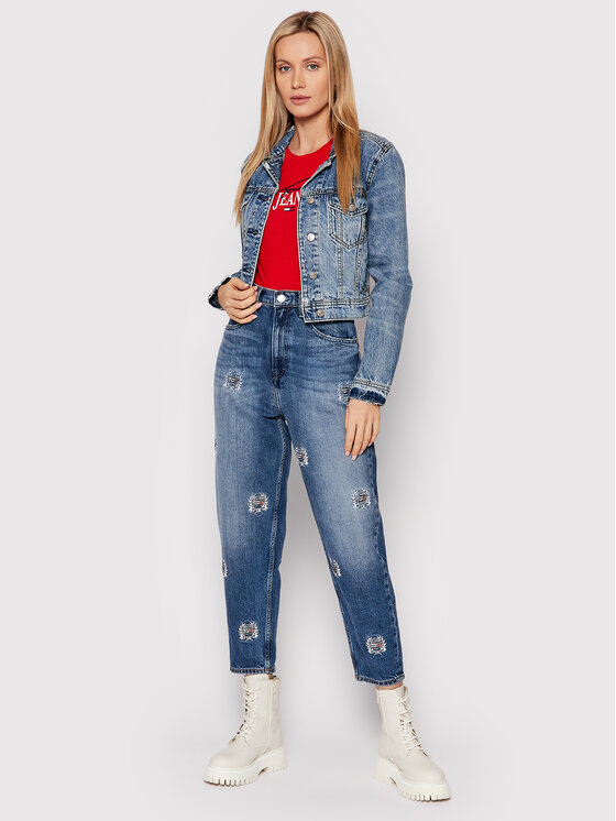 Tommy Jeans Jeans DW0DW11494 Blu scuro Mom Fit • Modivo.it