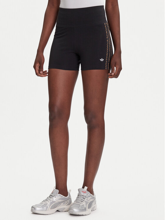 adidas adidas Къс клин Leopard JW7305 Черен Slim Fit