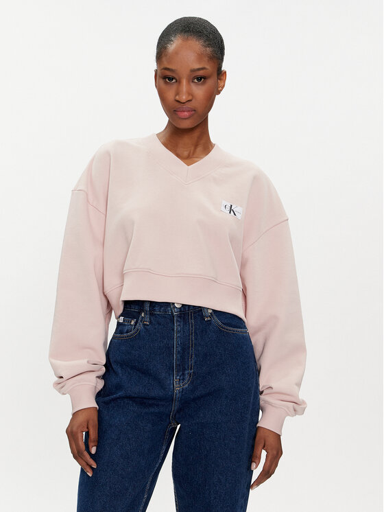 Calvin Klein Jeans Mikina J20J223359 Ružová Relaxed Fit