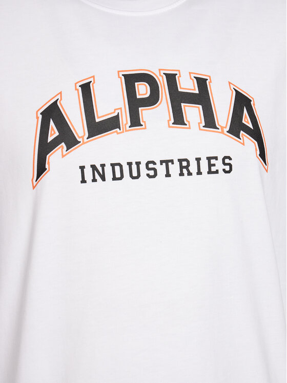 Alpha Industries Alpha Industries T-krekls College 146501 Balts Relaxed Fit