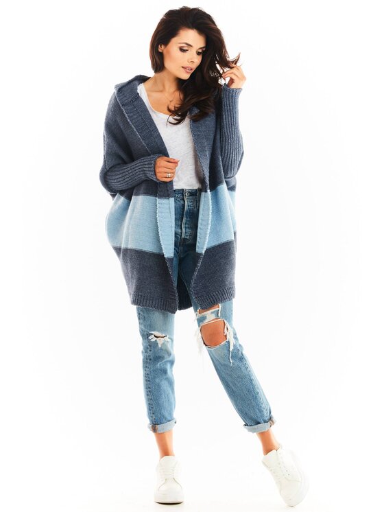 Awama Awama Sveter A392 Modrá Basic Fit
