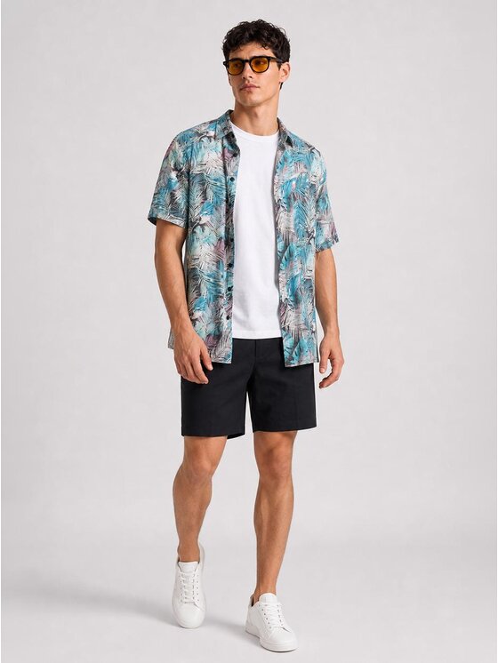 MyStars MyStars Koszula Na lato wakacje urlop 132130 Niebieski Relaxed Fit