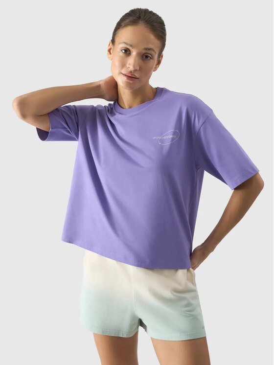 4F 4F T-Shirt 4FRSS24TTSHF2089-51S Fioletowy Oversize