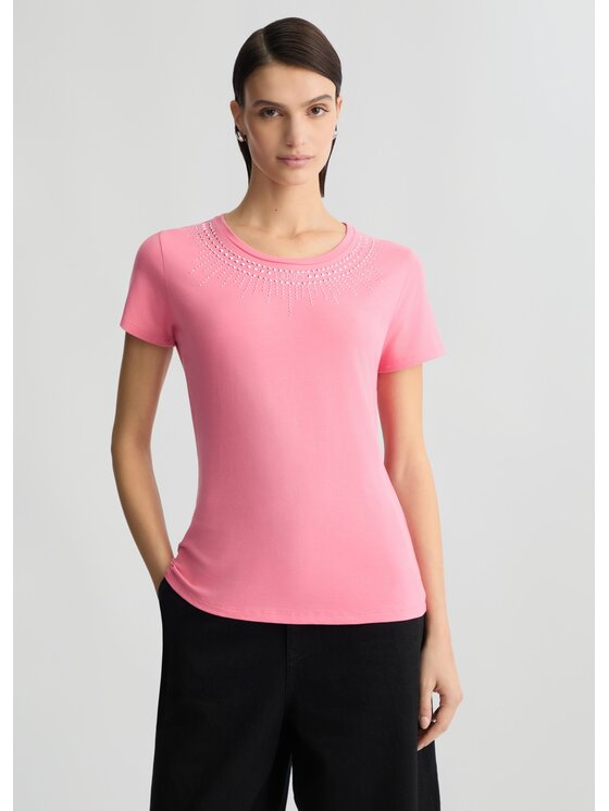 Liu Jo T-shirt TA5214JS003M9270 Rosa Regular Fit