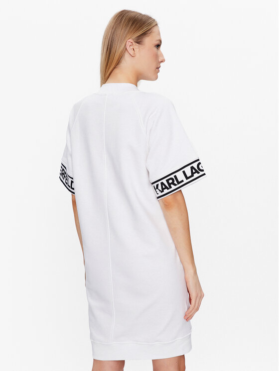 KARL LAGERFELD KARL LAGERFELD Повсякденна сукня Logo 225W1356 Білий Relaxed Fit
