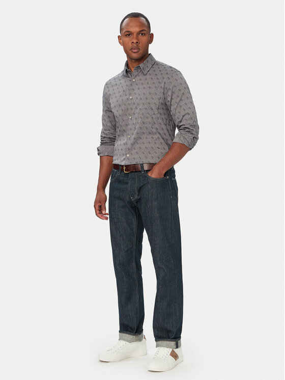 Guess Guess Koszula M6GH18 W1713 Szary Regular Fit