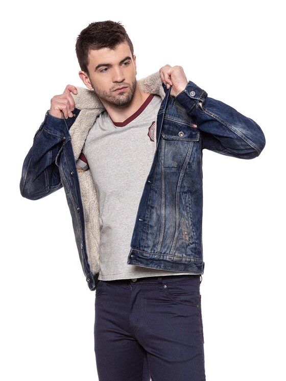 Mustang Mustang Giubbotto invernale NEW YORK SHEARLING Blu Regular Fit