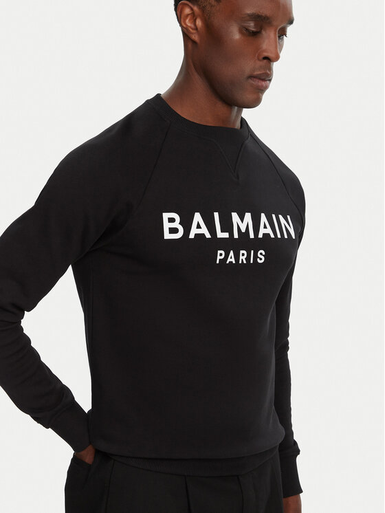 Balmain Balmain Majica dugih rukava DH1JQ005BB65 Crna Regular Fit