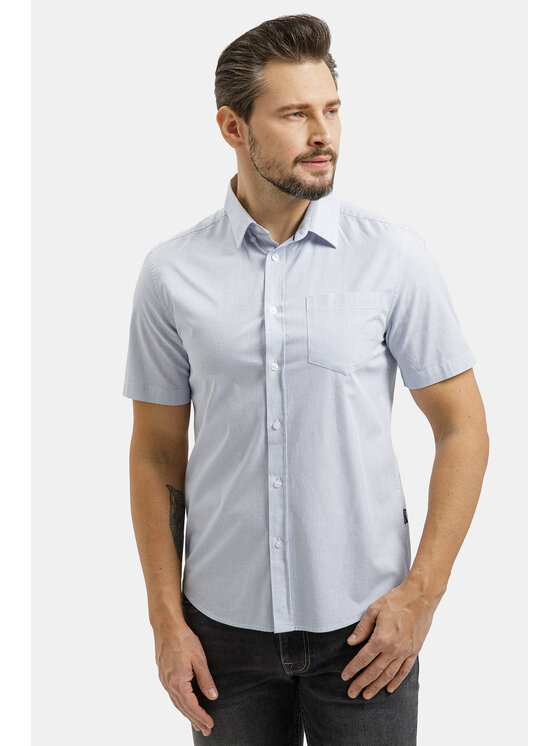 Cross Jeans Cross Jeans Koszula 35640-071 Niebieski Regular Fit