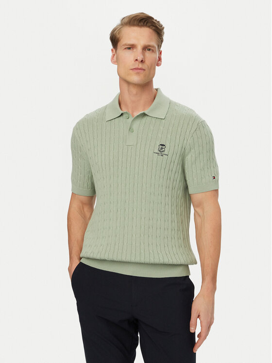 Tommy Hilfiger Tricou polo MW0MW42788 Verde deschis Regular Fit