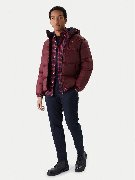 Tommy Jeans Tommy Jeans Vatovaná bunda Essential DM0DM19786 Bordó Regular Fit