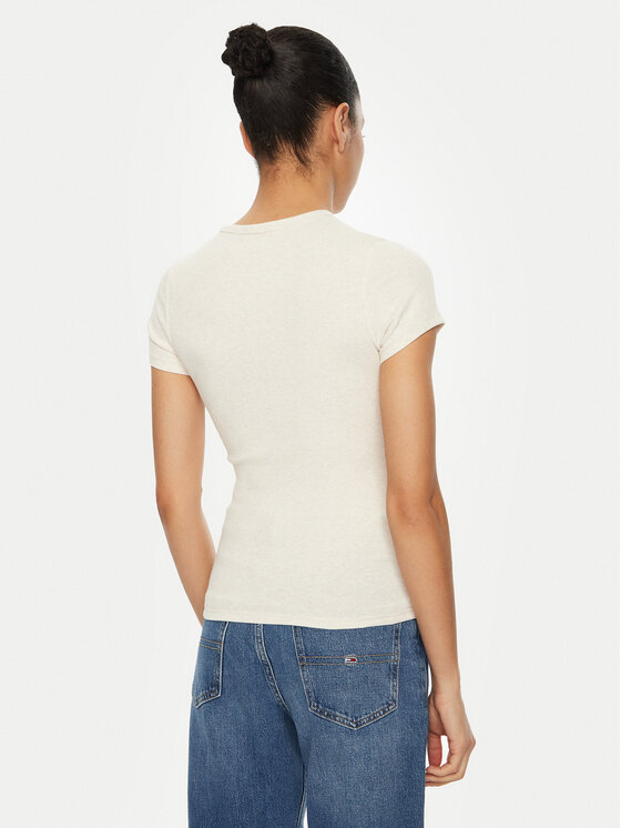 Tommy Jeans Tommy Jeans T-särk DW0DW20463 Beež Slim Fit