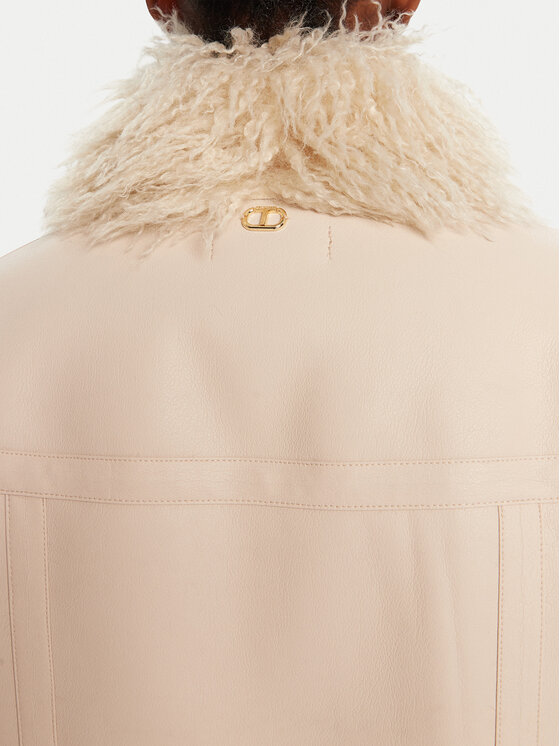 TWINSET TWINSET Μπουφάν από απομίμηση δέρματος 252TP2410 Μπεζ Regular Fit