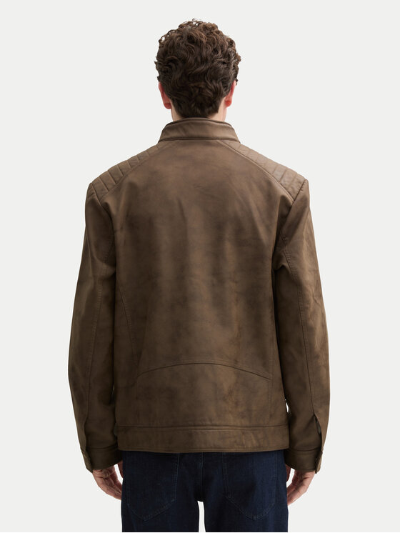 Tom Tailor Tom Tailor Bunda z imitácie kože 1044633 Hnedá Regular Fit