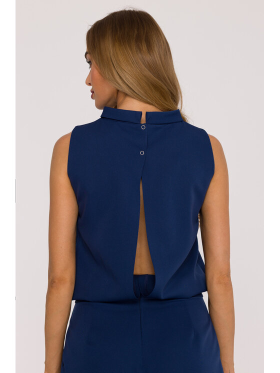 Made of Emotion Made of Emotion Kombinezon M382 Granatowy Wide Leg