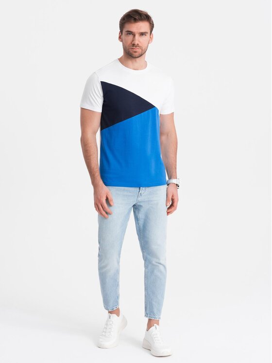 Ombre Ombre T-Shirt S2045 Niebieski Regular Fit