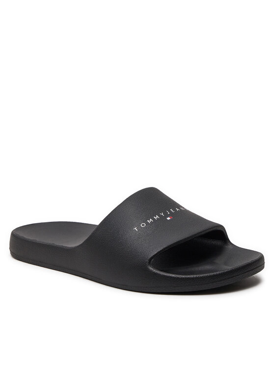 Tommy Jeans Tommy Jeans Şlapi Tjw Printed Pu Pool Slide EN0EN02693 Negru