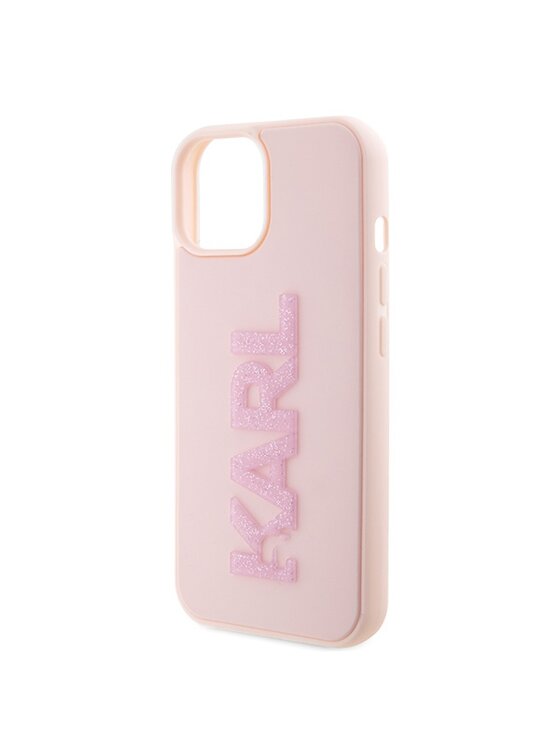 KARL LAGERFELD KARL LAGERFELD Etui na telefon 3D Rubber Glitter Logo Różowy