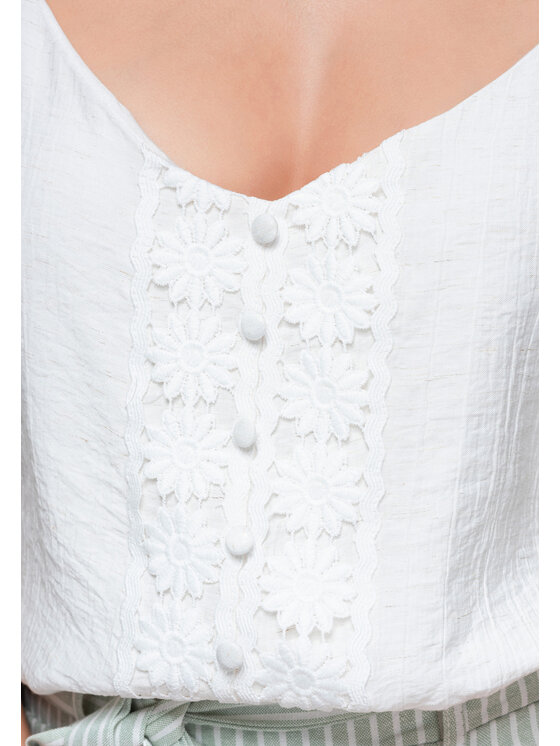 Ombre Ombre Top OW-TS-E0055 Biały Loose Fit