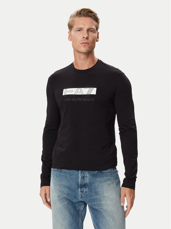 EA7 Emporio Armani Majica z dolgimi rokavi 7M002417 AF10373 MC001 Črna Slim Fit