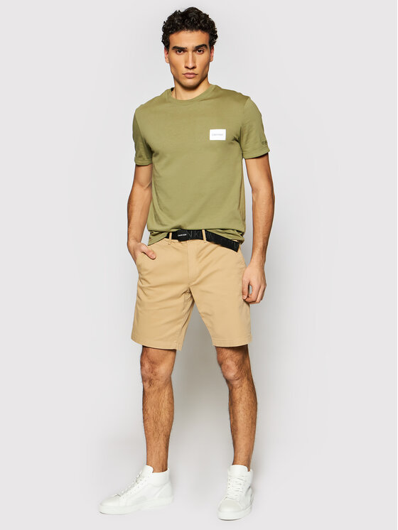 Pantaloncini di tessuto Garment Dye Belted