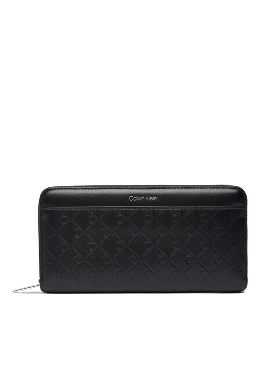 Calvin Klein Calvin Klein Didelė Moteriška Piniginė Emblem Aop Embossed Long Wallet LV04F1097G Juoda