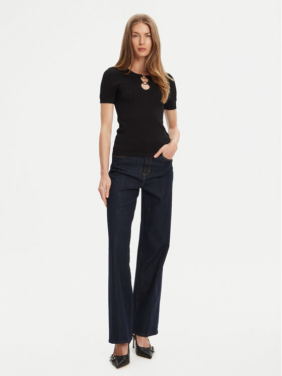 Guess Guess Blúz W5YR16 Z3OV0 Fekete Regular Fit