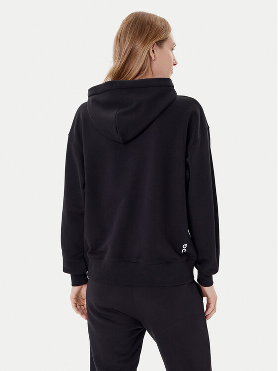 On On Majica dugih rukava Club Hoodie 1WE1004 Crna Relaxed Fit
