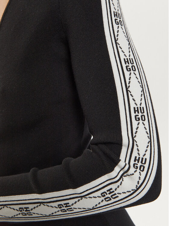 HUGO Hugo Pletena obleka 50527787 Črna Slim Fit