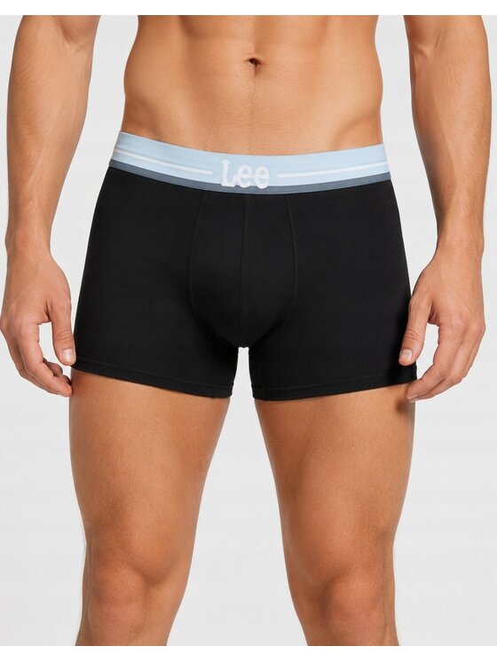 Lee Lee Bokserki Porter 3 Pack Cotton Elastane Trunks Czarny