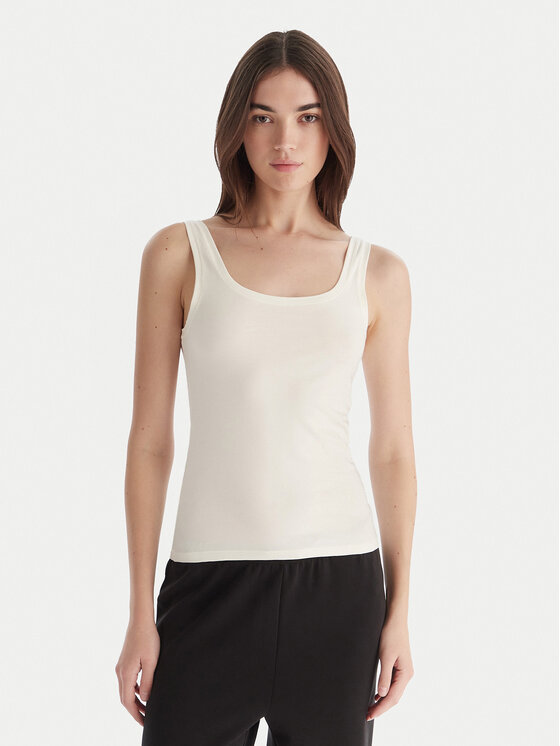 Hunkemöller Hunkemöller Marškinėliai Singlet 302723 Balta Slim Fit