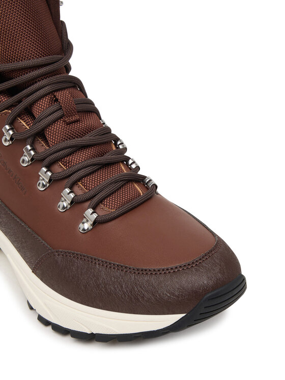 Calvin Klein Calvin Klein Trzewiki Hike Runner Mid Laceup Lth HM0HM02323 Brązowy