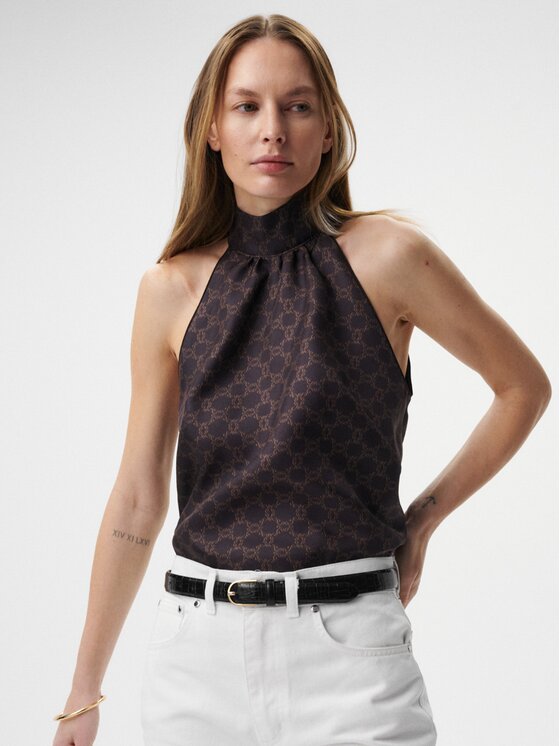 MARI PRETI MARI PRETI Top MONOGRAM M Hnědá Regular Fit