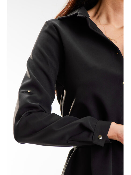 Awama Awama Sukienka letnia A568 Czarny Basic Fit
