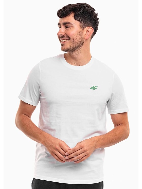 4F 4F T-Shirt 4FWSS26TTSHM4484-10S Λευκό Regular Fit
