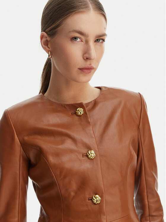 Marciano Guess Marciano Guess Шкіряна куртка G6GL02 L0083 Коричневий Regular Fit