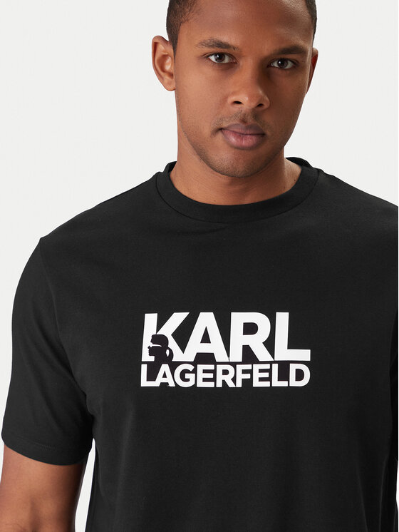 KARL LAGERFELD KARL LAGERFELD Póló 755780 561235 Fekete Regular Fit