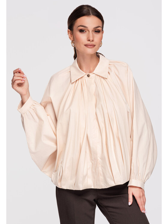 Ombre Ombre Košile OW-SH-E0006 Béžová Oversize