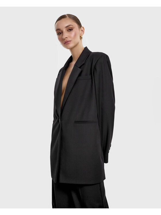 OPRA OPRA Marynarka OP-BLAZER-BLACK Czarny Regular Fit