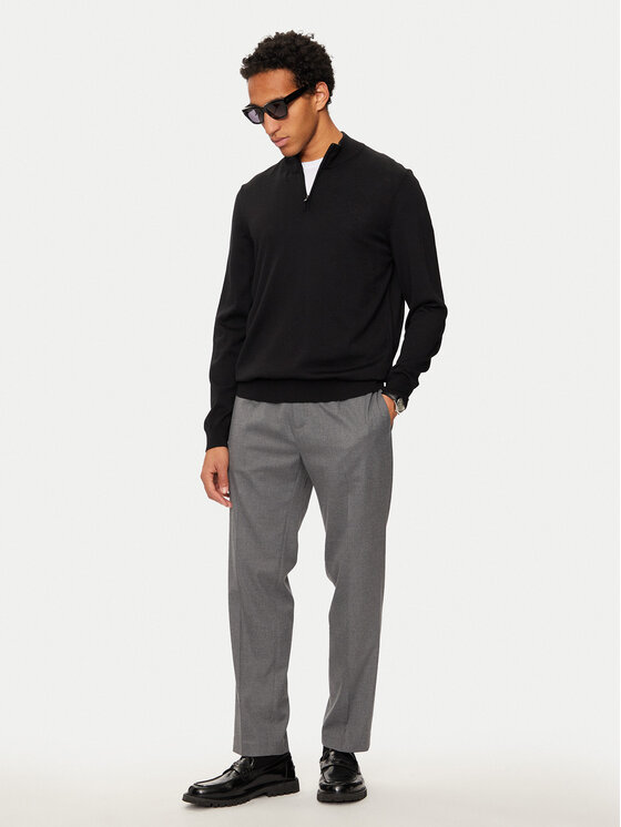 BOSS Boss Pulover Ebenji 50528300 Črna Regular Fit