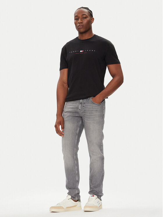 Tommy Jeans Tommy Jeans T-krekls Flag Linear DM0DM21911 Melns Regular Fit