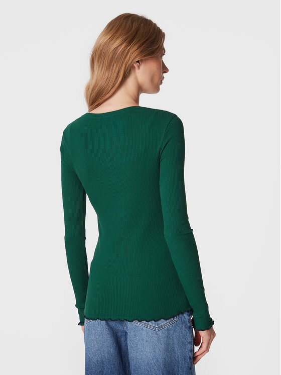 Blusa Frill Rib Scoop WW0WW37553 Verde Slim Fit