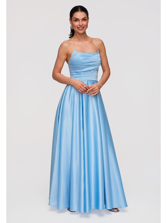 Ombre Ombre Sukienka wieczorowa LA-OM-DLR352 Niebieski A-Line Fit
