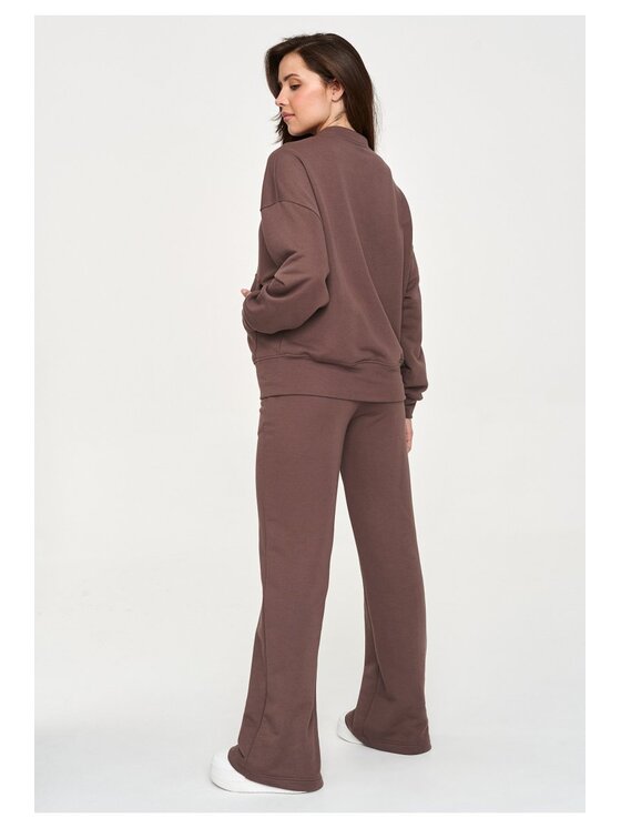 Makadamia Makadamia Dres M949 Brązowy Loose Fit